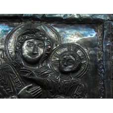 Staurotheque, icons, crosses, mother and child, metal plate